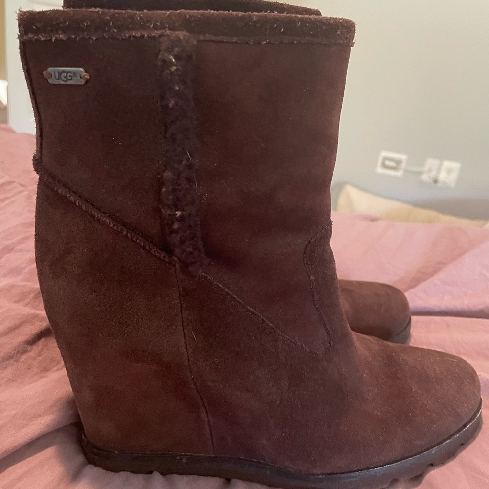 UGG Women's Suede Ankle Booties in Rich Brown